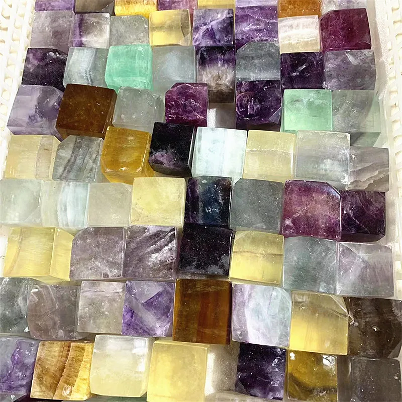 Радуга флюорита из натурального полированного драгоценного камня Хрустальный