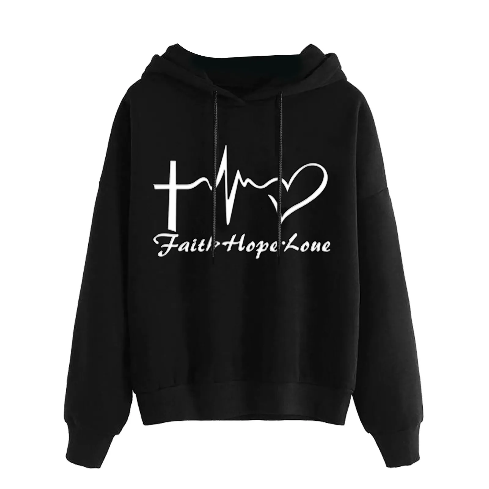 

Женская модная толстовка с капюшоном и графическим принтом Love, свитшот, пуловер, Топ с длинным рукавом, осенняя Женская одежда, женские толстовки