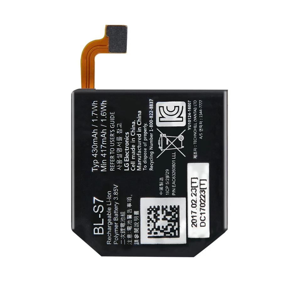 Запасная аккумуляторная батарея для LG Watch Sport W281 W280 W280A (AT&T), аккумулятор для смарт-часов, 430 мАч