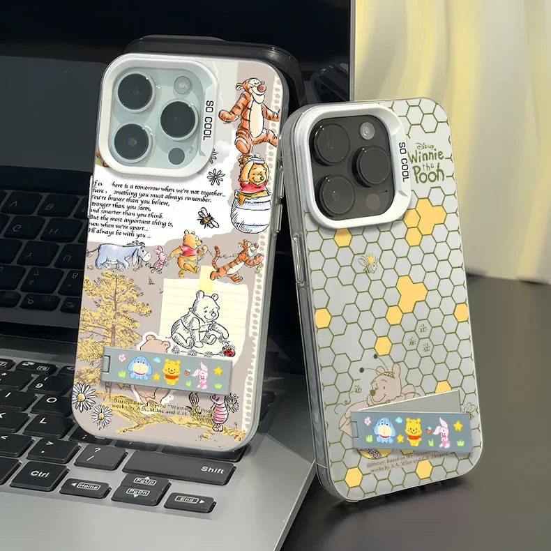 Kreskówka Kwiaty Kubuś Puchatek Etui do Samsung Galaxy S24 S23 S22 S21 Note20 Ultra Plus FE M31 4G 5G Back Cover z uchwytem