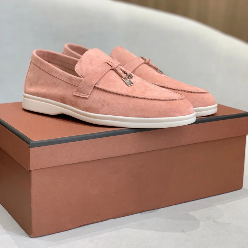 Loro Loafers for Woman Genuine Leather Cow Suede Adult Slip On Lp  Top Quality Shoes Summer 2023