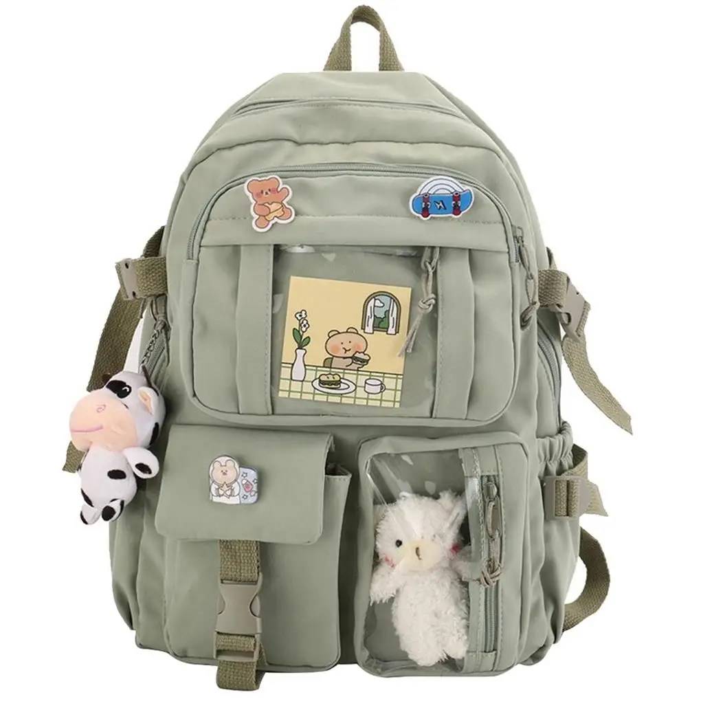 

Kawaii Backpack with Kawaii Pin and Accessories Backpacks with Plush Pendant Cute Backpack for School