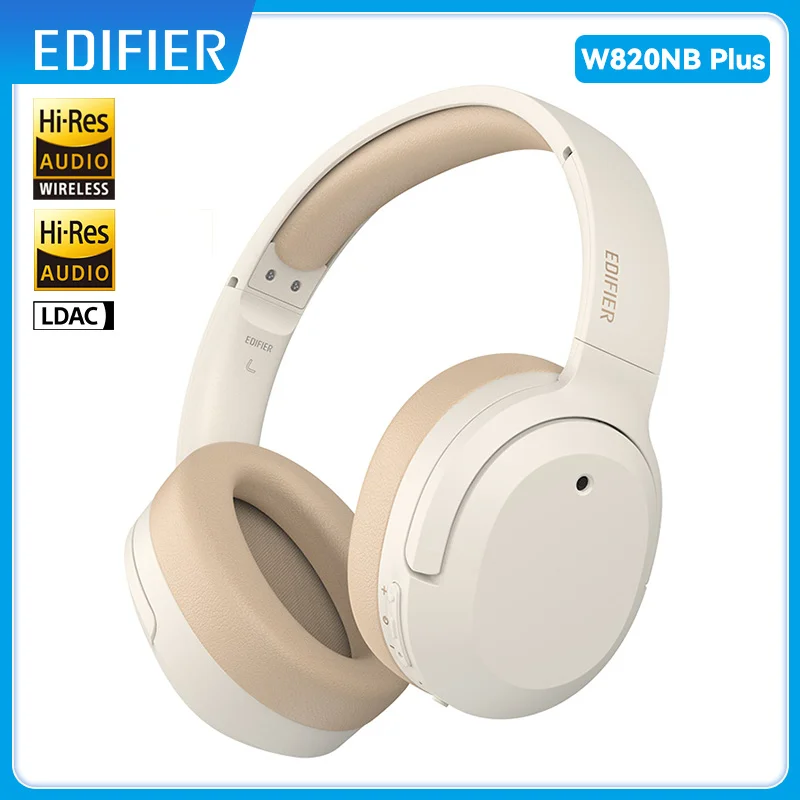Беспроводные Bluetooth-наушники Edifier W820NB + Plus с активным шумоподавлением, Hi-Res LDAC гарнитура, 49 часов воспроизведения, эквалайзер с приложением