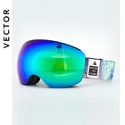 Векторные брендовые лыжные очки, двухслойные, UV400, анти-туман, большая Лыжная маска, профессиональные очки для катания на лыжах, снежные мужские и женские очки для сноуборда