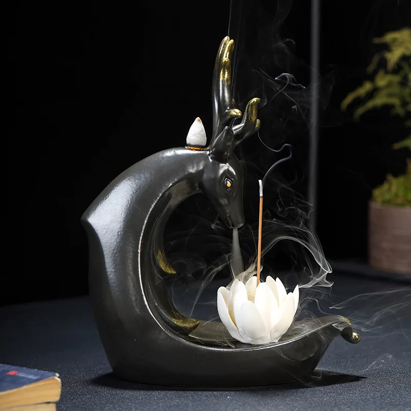 

Backflow Candlee Vessels Waterfall Car Incenseer Smoke Waterfall Candlee Burder Backflow Porte Encens Ramadan Room Decor
