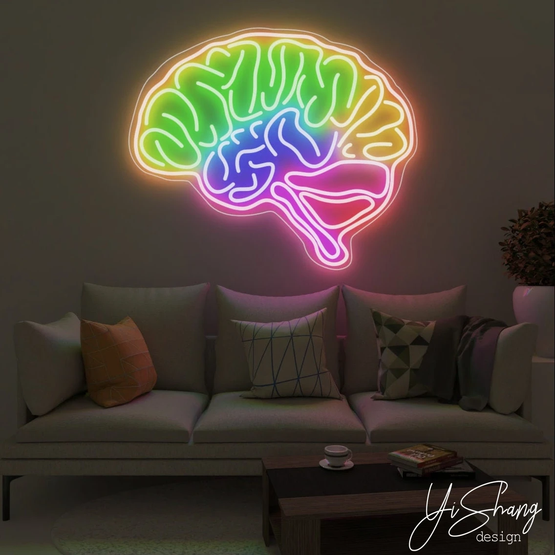 Brain LED Neon Sign, Wall Decor, Wall Sign, Neon Lights, Neon Sign Bedroom, Custom neon sign, Night Lamp, Brain Sign,Neon Sign