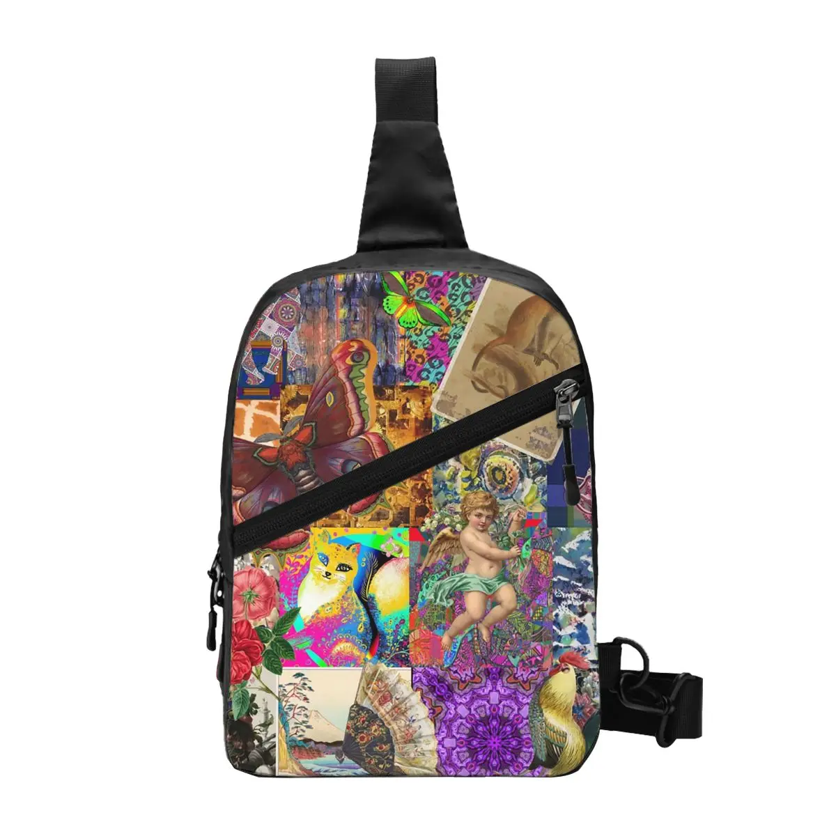 

Casual Victorian Angel Love Crossbody Sling Backpack Men Renaissance Art Shoulder Chest Bags for Camping Biking