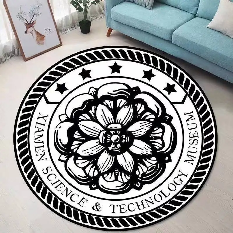 

Home Carpet Round Printed Carpet Light Luxury Carpet Bedroom Carpet Living Room Coffee Table Decorative Round Carpet