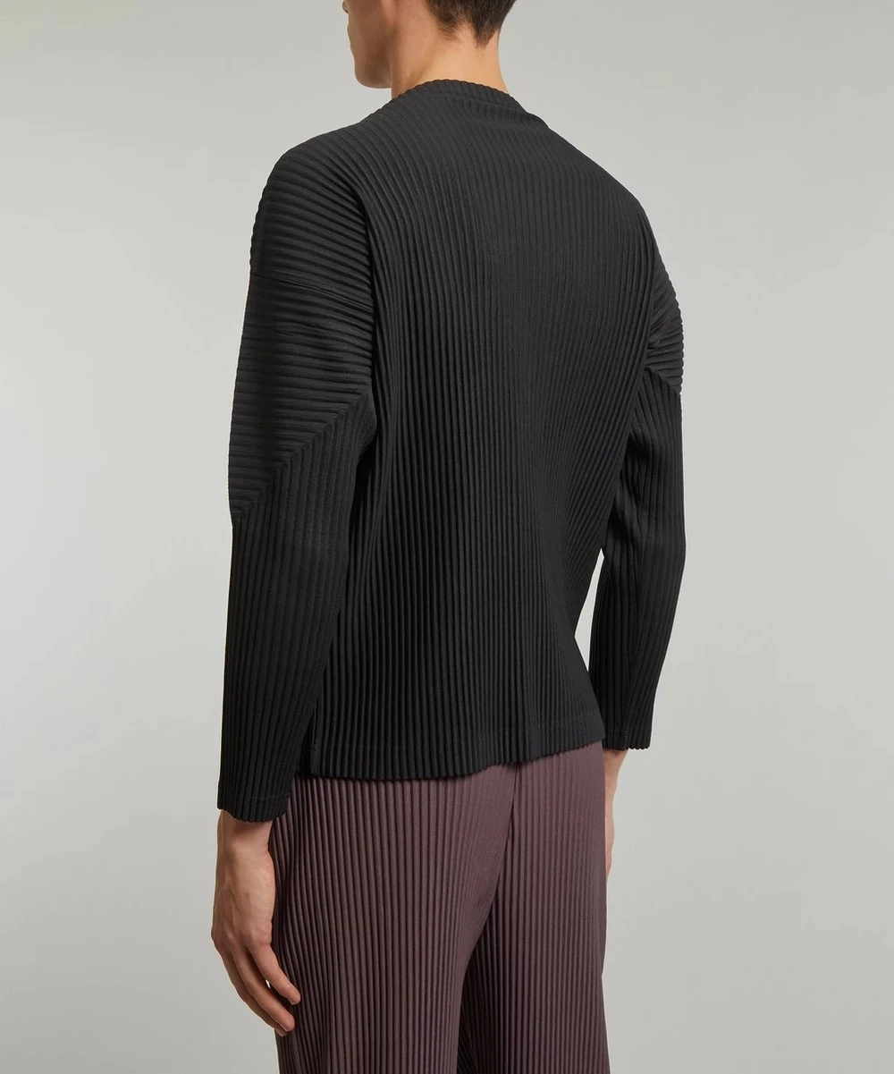 Плиссированная мужская футболка с длинным рукавом Miyake модный классический