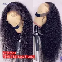 13x4 Lace Frontal Wig Curly Human Hair Wig For Black Women Pre Plucked Bleached Knot With Baby Hair Brazilian 130% Remy On Sale