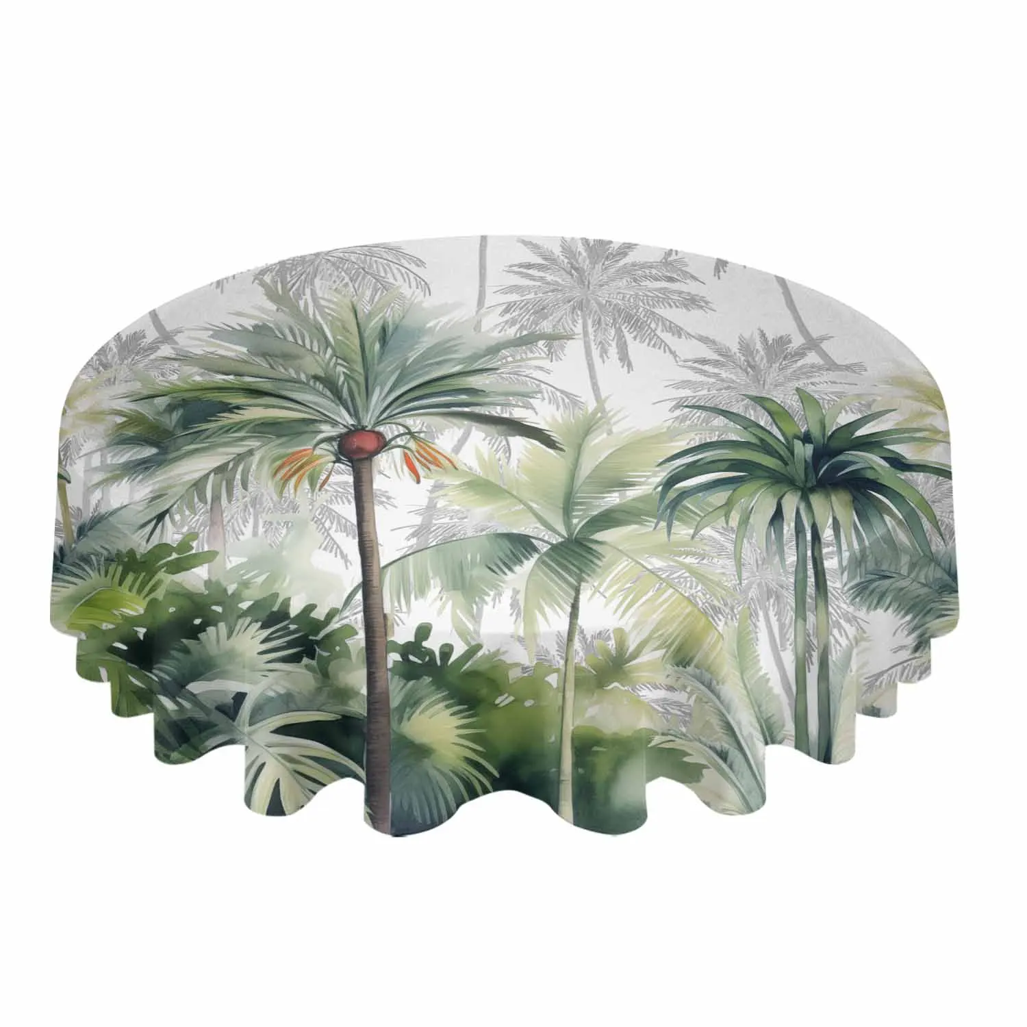 Скатерть с тропическими пальмами для праздничного стола водонепроницаемая