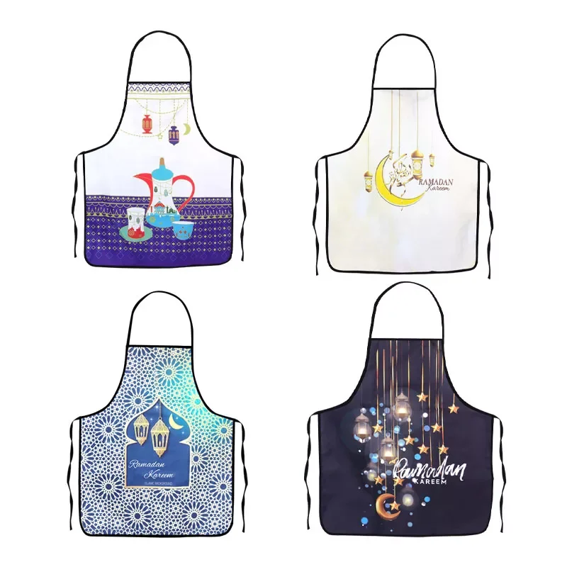

Ramadan Eid Mubarak Decorations Cotton Linen Apron Kitchen Baking for Women Man Home Cooking Accessories Muslim Baking Aprons