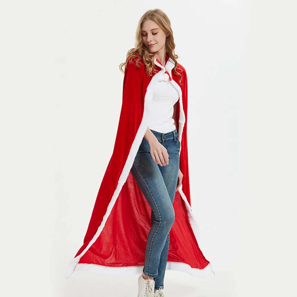 

Рождественская бархатная накидка для взрослых, средневековый костюм с капюшоном, Рождественский костюм на Хэллоуин, платье, пальто, Рождес...