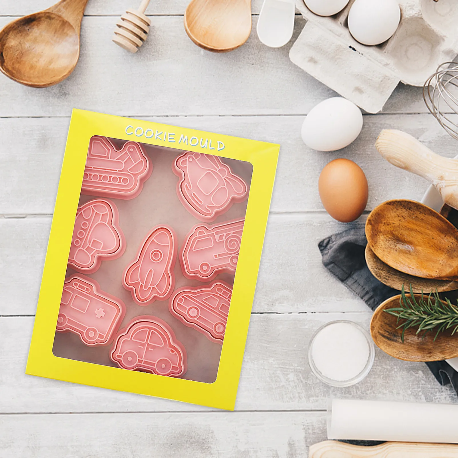 

Vehicle Biscuit Cutters 8Pcs Vehicle Cookie Cutters Cookie Cutters For Kids Fondant Baking Tool Cartoon Car Rocket Airplane