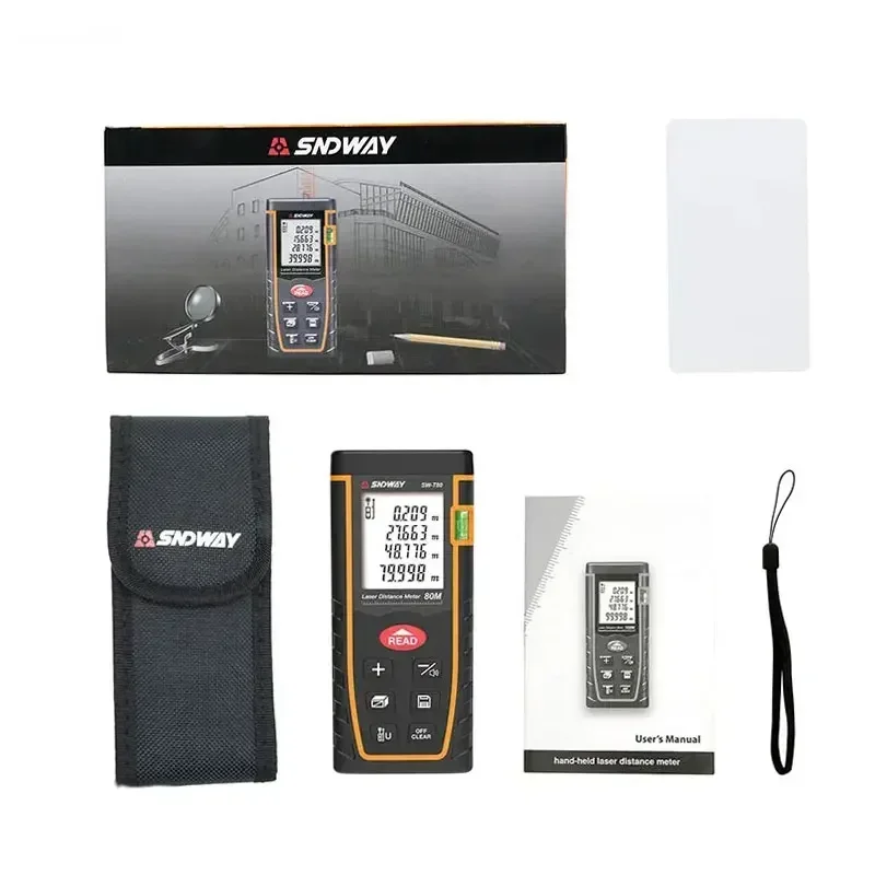 Лазерная рулетка ZHOUCE 40/60/80/100 м лазерный дальномер высокоточная электронная