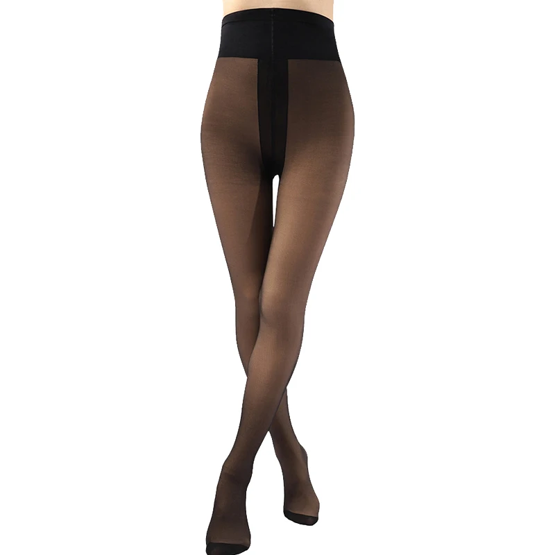 Winter Thermal Pantyhose Super Elastic Black Warm Slim Pantyhose for Women Casual Fashion Plus Velvet Thick Tights