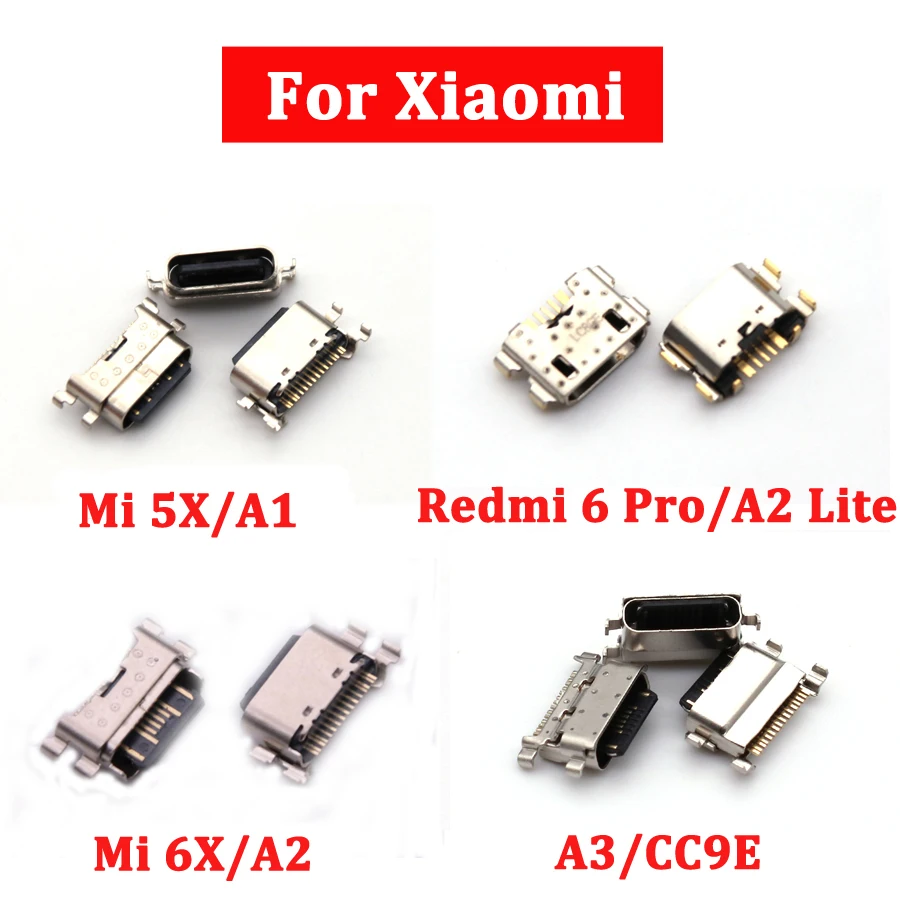 

10-50pcs Charging Dock Connector Socket Plug For Xiaomi Mi 5X A1/6X A2/CC9E A3/Redmi 6 Pro 6A Micro USB Jack Charger Port