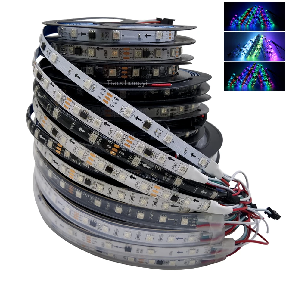 DC24V WS2811 фотолампа с импульсной RGB-лентой, 60 светодиодов/м