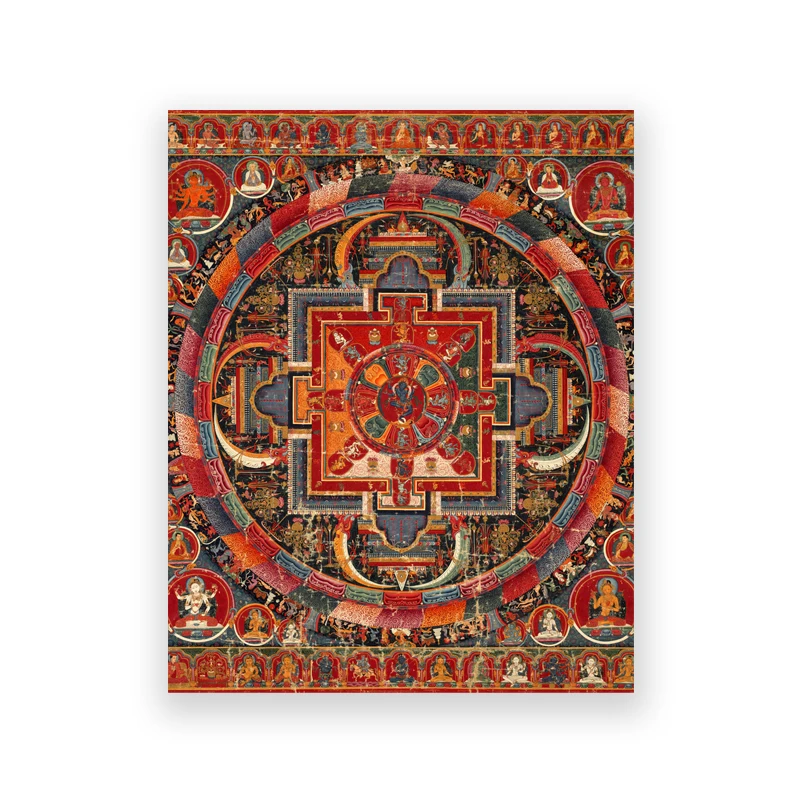 

Винтажные тибетские искусства мандалы, абстрактные постеры, калакра, буддизм, настенные картины, декор для гостиной