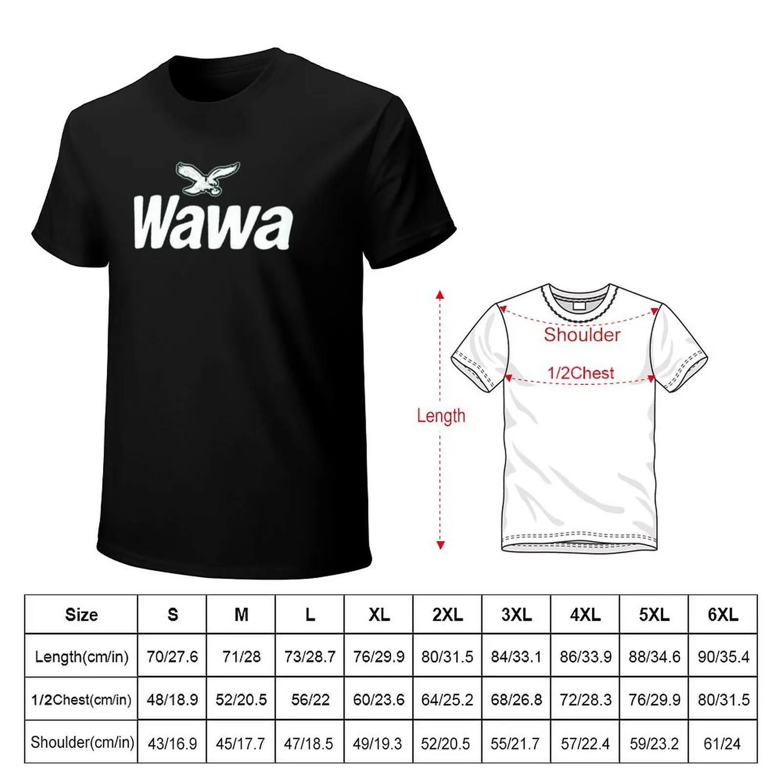Фото Wawa Eagles, футболка Philly, корейская мода, мужские футболки с рисунком аниме, забавные №2