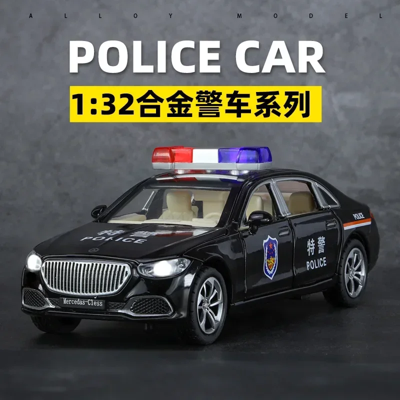 1:32 Mercedes-Benz S680 полицейская машина имитация литья под давлением модель автомобиля