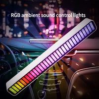rgb voice activated synchronous rhythm lights colorful music atmosphere lights car desktop induction creative led pickup lights