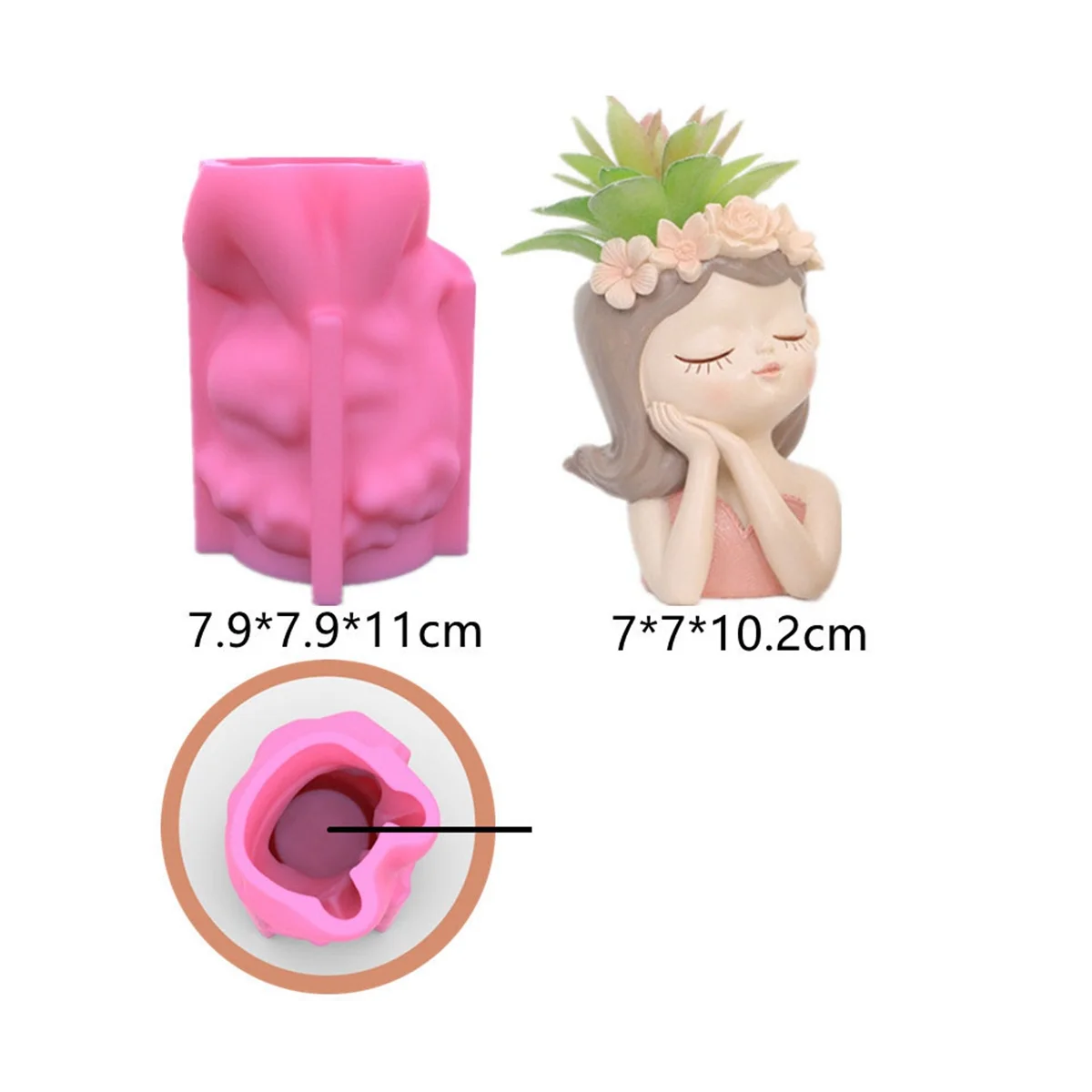 Силиконовая форма 3D милая девушка цветочный горшок для рукоделия искусственная