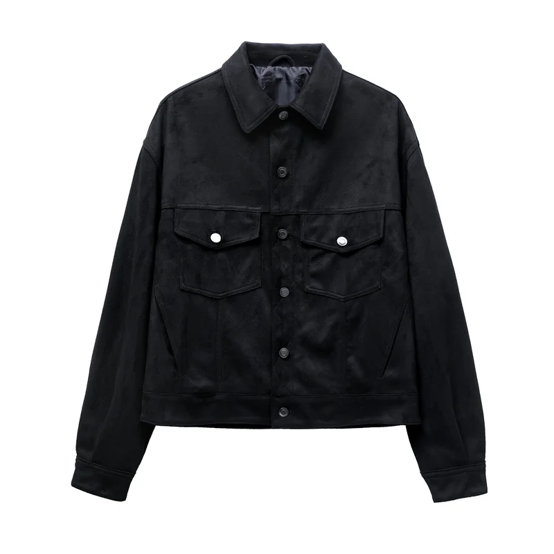 Мужская замшевая куртка RARF новинка осень/зима 2024 повседневное пальто с отложным