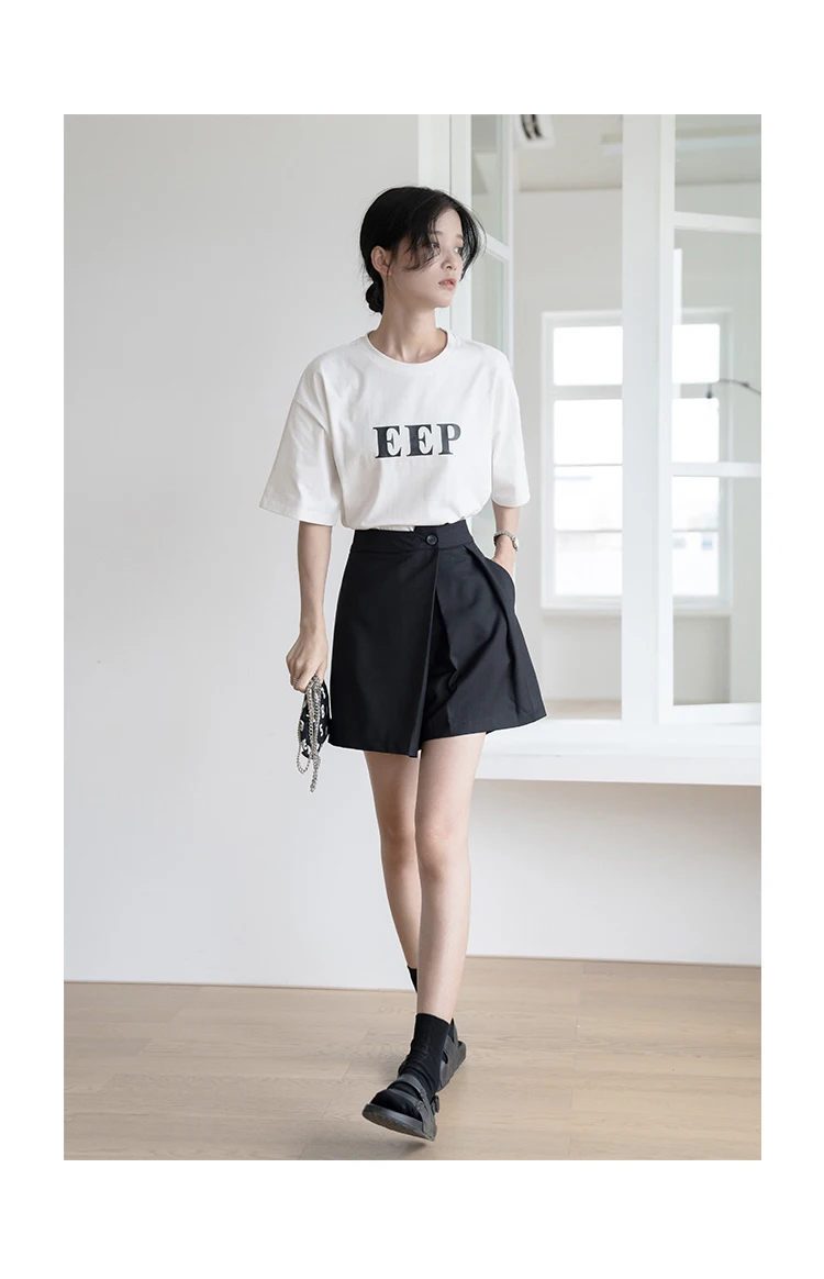 

GG0109, новинка 2022, футболка с коротким рукавом и надписью, Женский дизайнерский нишевый Свободный Топ, женский летний топ