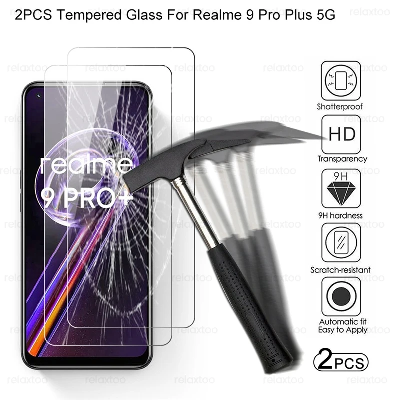 2pcs protective glass for realme 9 pro plus 5g screen protector realmy realm realmi 9i 9 pro+ realme9i tempered glass film cover