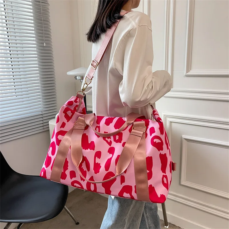 2022 New Cow Pattern Travel Bag Large Capacity Sports Women's Bag Dry and Wet Separation Leisure Fitness Lightweight Storage Bag