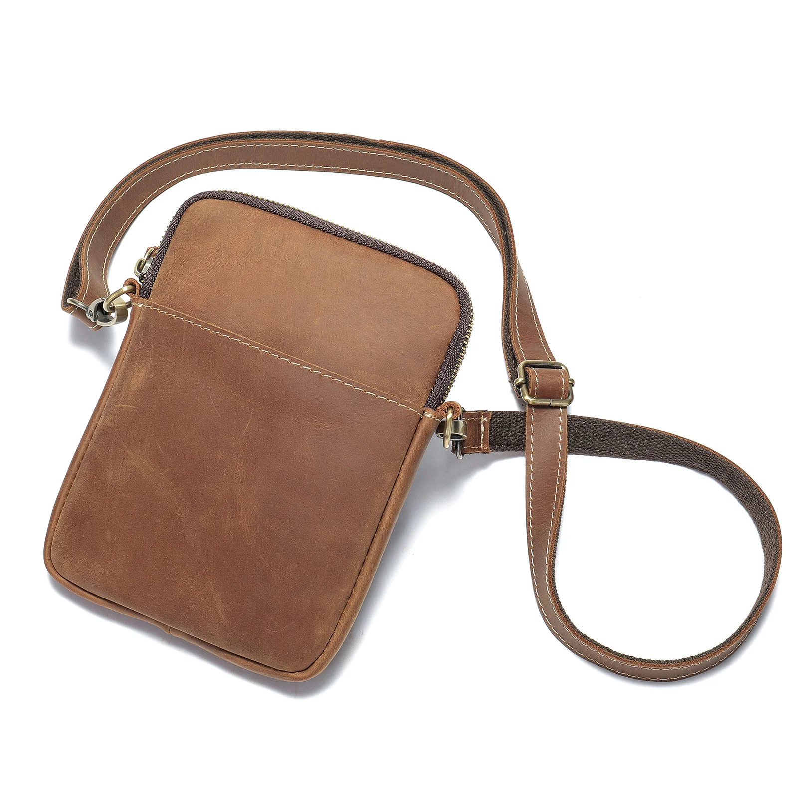 

Мужская сумка через плечо из натуральной кожи, удобная сумочка Crazy Horse