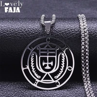 stainless steel seal of crocell chain necklaces womenmen silver color satan demon necklace jewelry acero inoxidable n4588s04