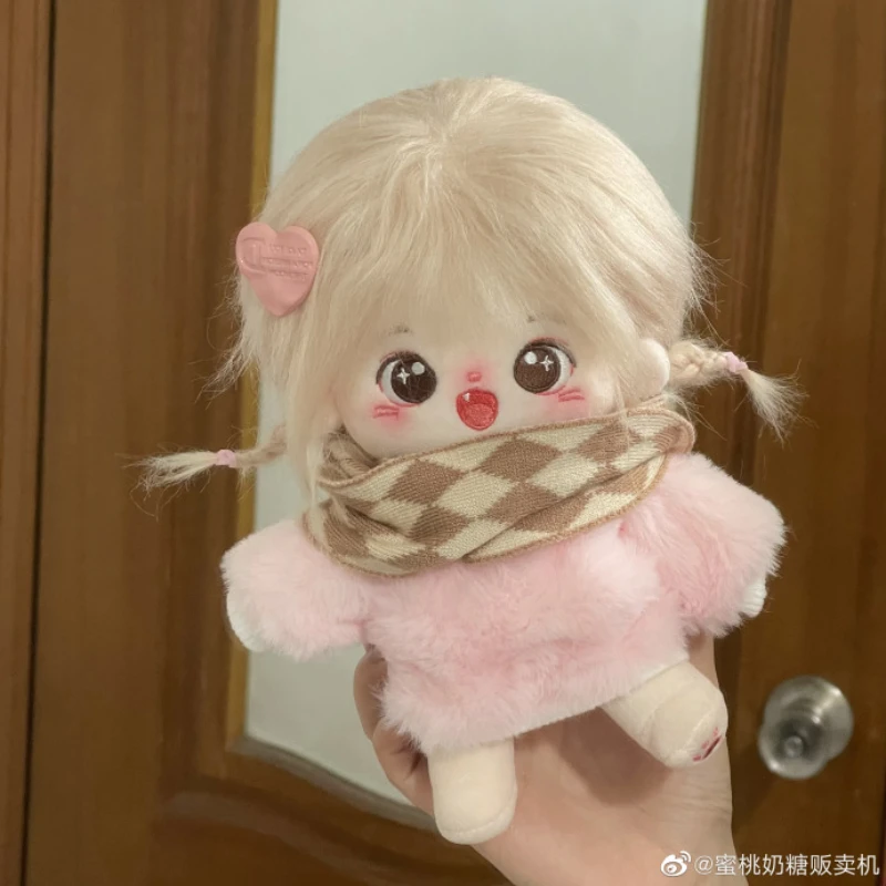 

Handmade 2pc 20cm No Attribute Cotton Doll Autumn Winter Soft Sweater+scarf Plush Dolls Outfit Doll's Accessories Cos Suit