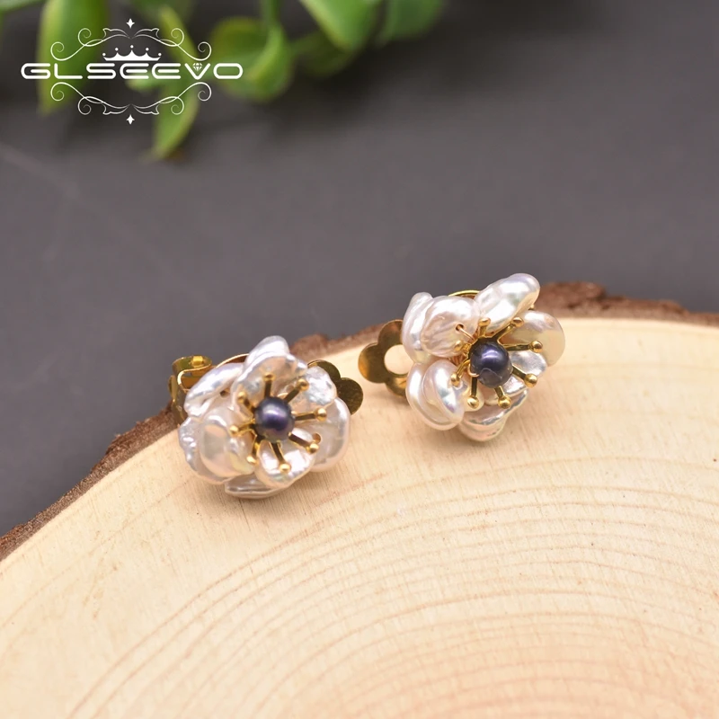 

Glseevo Natural Baroque Pearl Earrings Flower Earrings Women'S Gift 2021 Personalized Earrings Luxury High Jewelry Ge0664b