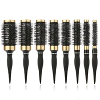 hair styling hair brush nylon comb cylinder curly hair rolling comb thermal aluminum tube round barrel hair comb curly tool