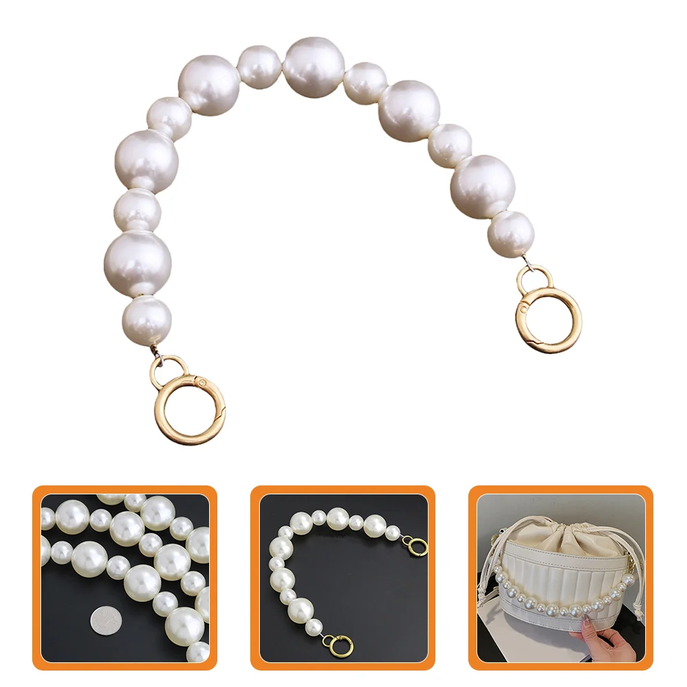 

Chain Pearl Purse Strap Chains Handle Replacement Handbag Accessories Xiazw Decorative Diy Bead Short Key Pendant