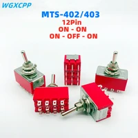 1 pcs12pintoggle switchesred23 positionon on dpdt mini toggle switches6a125v 2a250v acmts 402push button switch