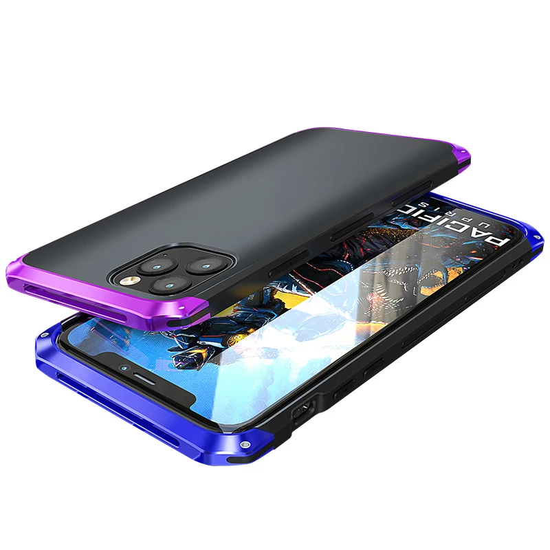 Luxury Shockproof Element Metal Case For Iphone 13 12 11 Pro Xs Max X Xr Se 8 Hin Hard Aluminium Alloy Hybrid Plastic Back Cover