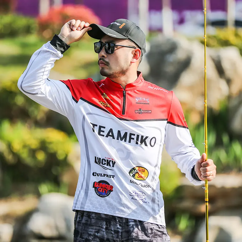 

2023 DIAOLIAN Fishing Shirts Sun Protection Breathable Moisture-wicking Quick Dry Anti-UV UPF50+ Stand-up Collar Fishing Jerseys