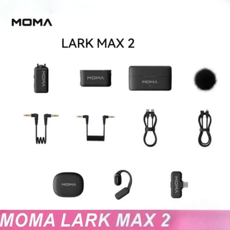 Фото MOMA LARK MAX 2 петличный микрофон, беспроводной мониторинг, искусственный шумоподавление, 72 дБ, 48 кГц, специально для записи звука/интервью №1