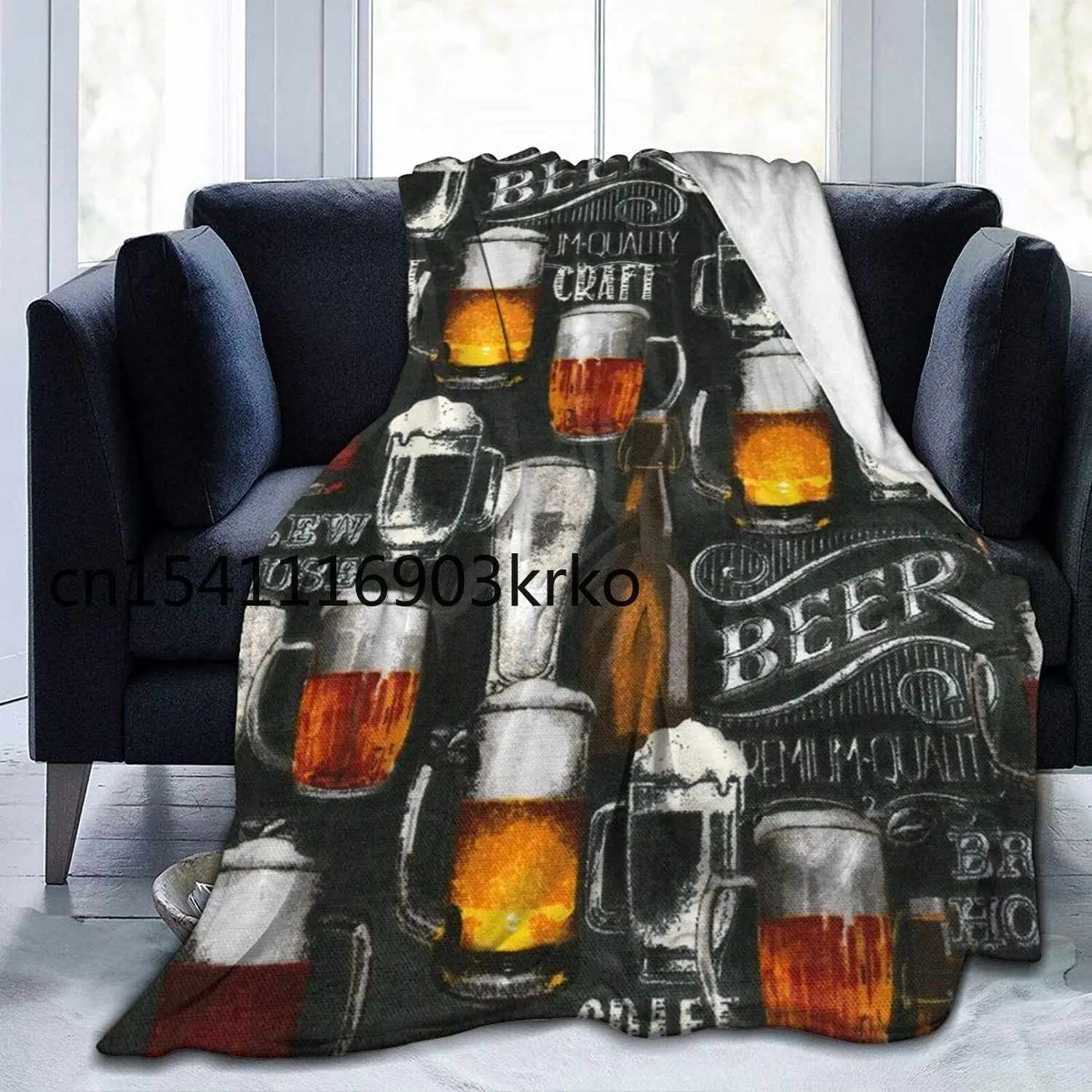 

Yonjiq Cool Beer bar Craft Brewery Throw Blanket Super Soft Cozy Warm Blanket Lightweight Fleece Blanket for Bed Couch 60" x50