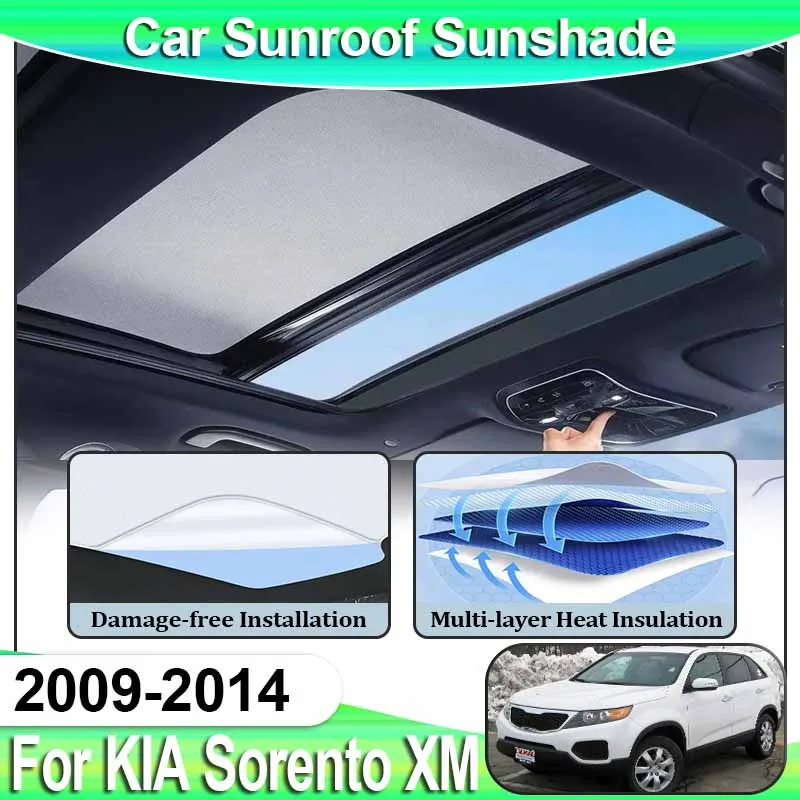 Фото Солнцезащитные шторки для KIA Sorento XM (2009-2014) с электростатической адсорбцией, для люка, защита от УФ-излучения, аксессуары для интерьера №1