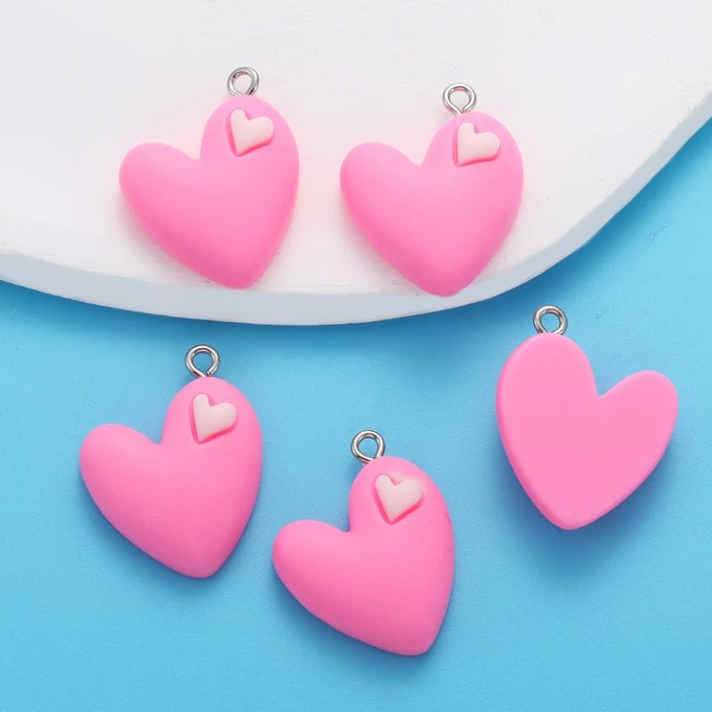 7 шт. 8 цветов смоляная форма сердца подвеска для серег ожерелья подвесок сделай