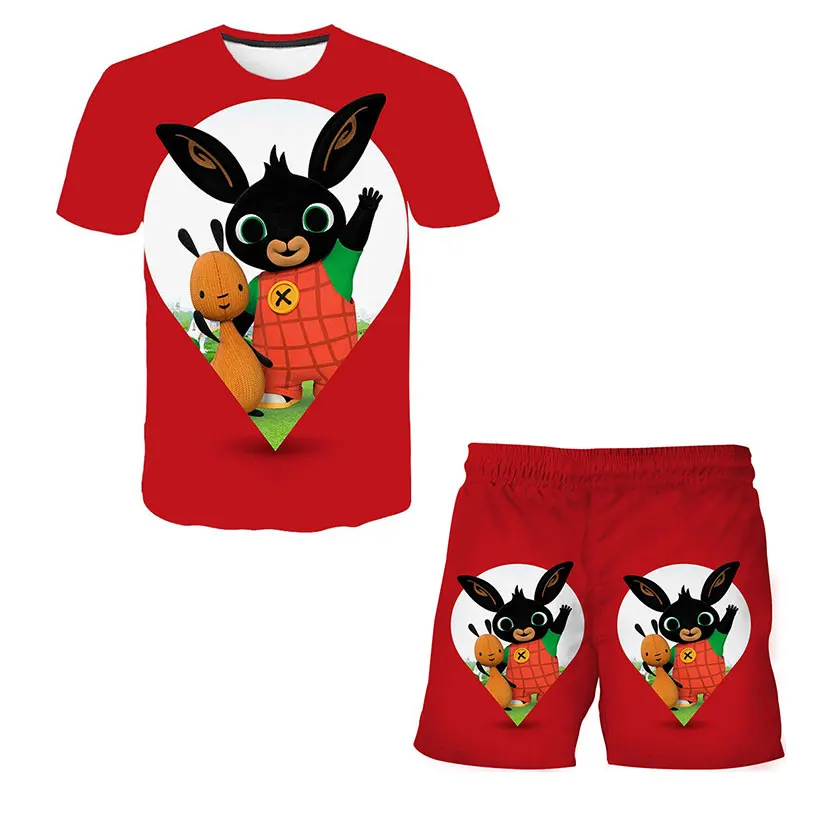 

Hot Sale Bing T Shirt Kids Suit 2022 Summer Children Clothing Sets Baby Boys Girls T Shirts+shorts Pants Sports Suit Kids Top