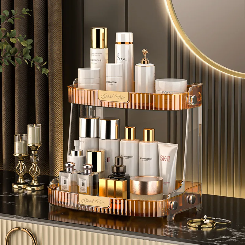 

Роскошный ящик для хранения косметики, Настольная полка большой емкости, многослойный органайзер для губной помады