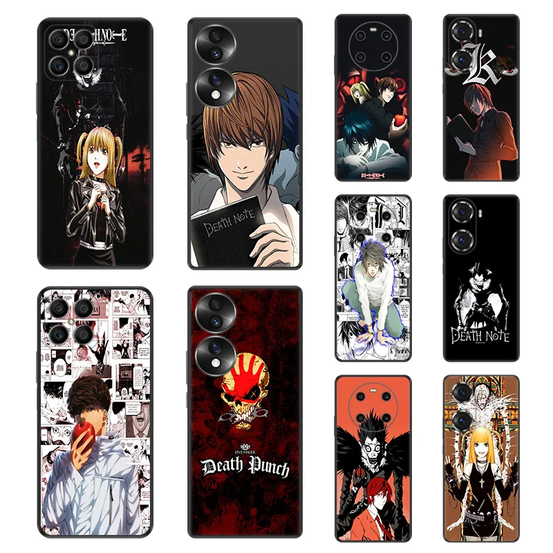 Мягкий защитный телефон для Honor X8 X7 X6 X40 X9 Play6T 6C 9A 70 60 50 20 Lite 30i 8X Magic4 Pro Death Note Anime чехол