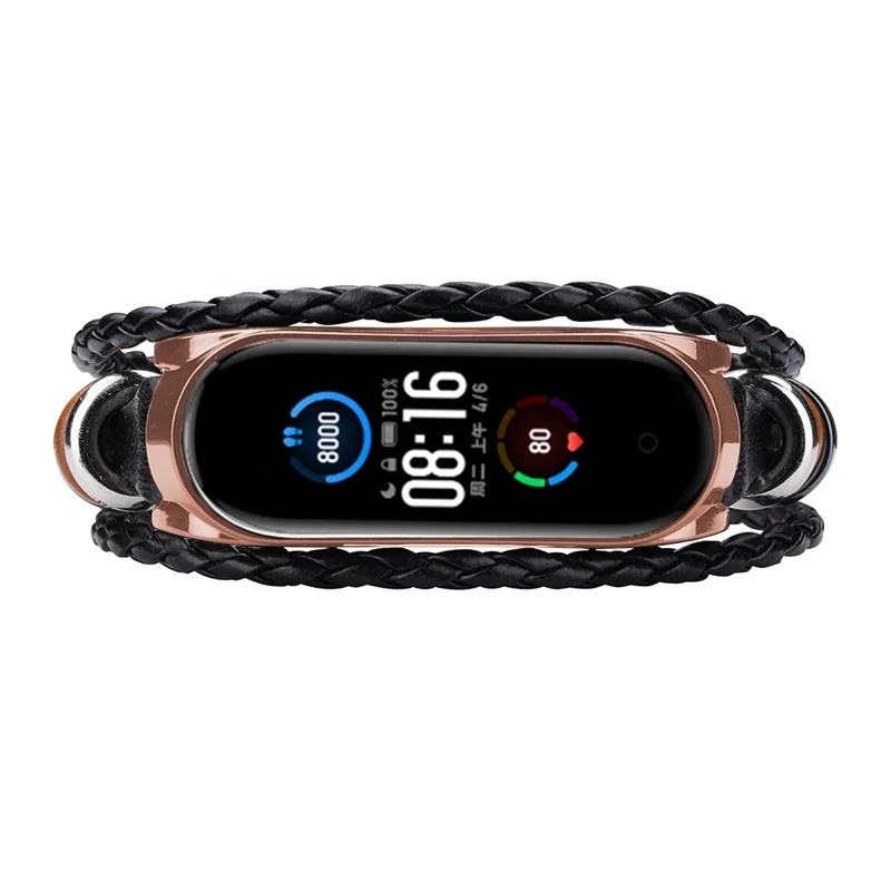 Модный кожаный ремешок для Xiaomi mi Band 6 5 4 3 браслеты в этническом стиле часов ретро