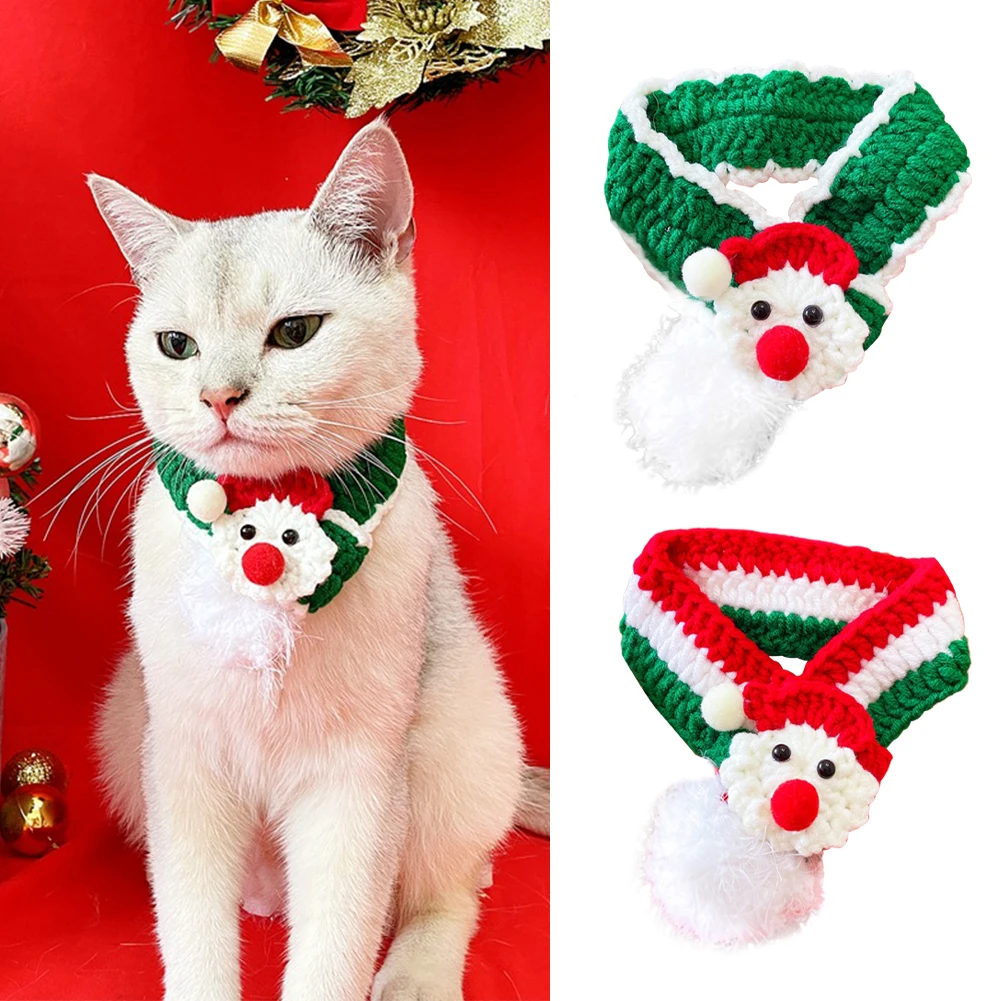 

Christmas Decor Santa Claus Puppy Gift Costume Winter Fashion Pet Scarf Dog Cat Accessories Durable Great Gift Photograph Props