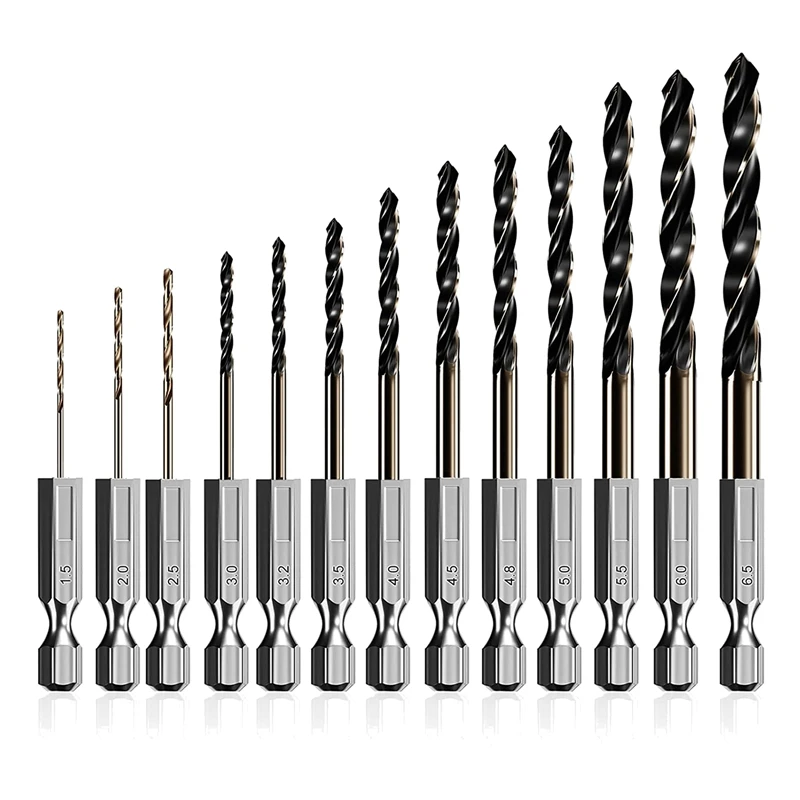 

Hex Shank Cobalt Metric Bits Set Of 13 Pieces Quick Change HSS Impact Driver Hex Bits For Metal